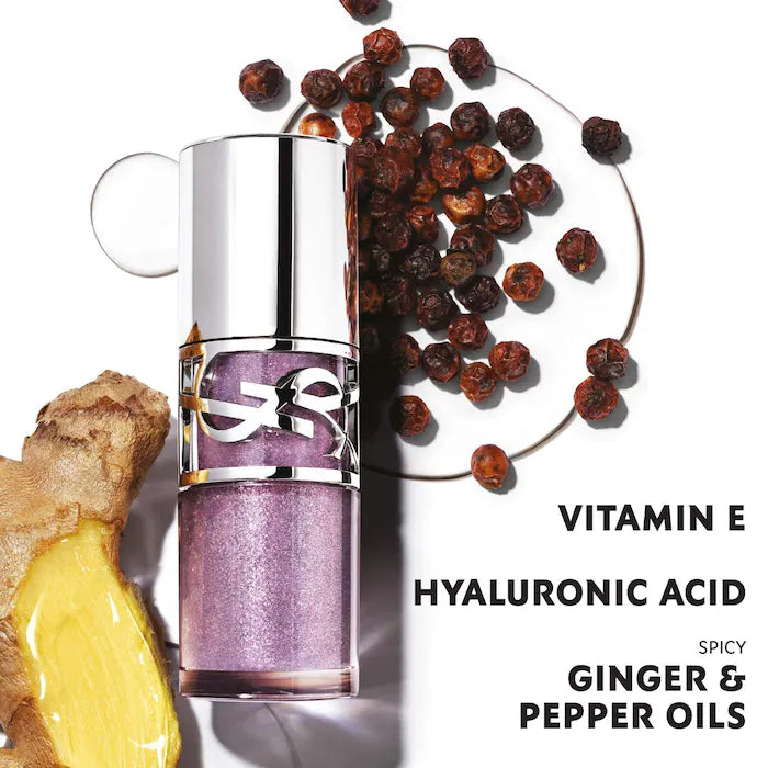 YSL Loveshine Plumping Lip Oil Gloss with Hyaluronic Acid-01 Thunder Stealer - sheer icy lavender shimmer