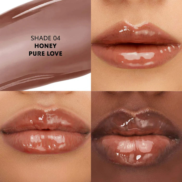 YSL Loveshine Plumping Lip Oil Gloss with Hyaluronic Acid-04 Honey Pure Love - sheer rose brown
