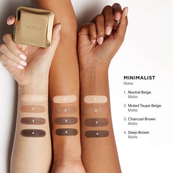 Curator™ Eyeshadow Palettes-Minimalist - matte neutral beige, matte muted taupe beige, matte charcoal brown, matte deep brown