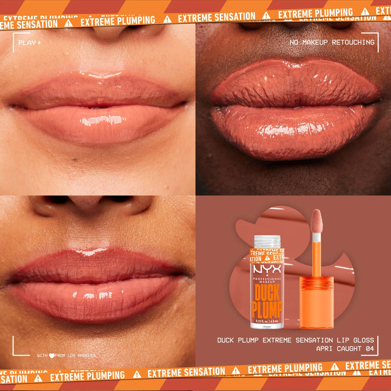 DUCK PLUMP HIGH PIGMENT PLUMPING LIP GLOSS-04 apri-caught/muted peach