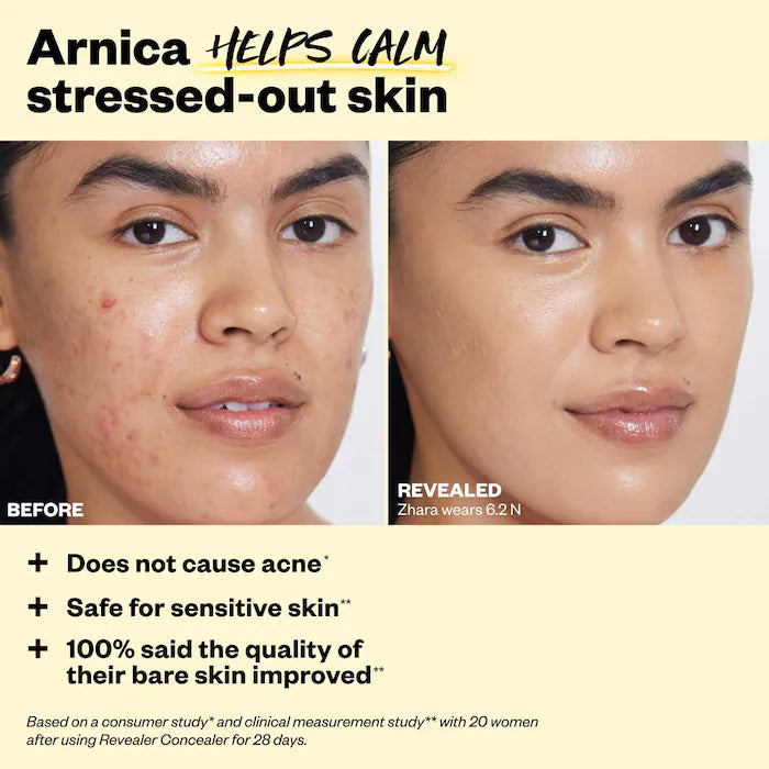 Revealer Super Creamy + Brightening Concealer with Caffeine and Hyaluronic Acid-Tone 04 N - light medium with neutral yellow undertones
