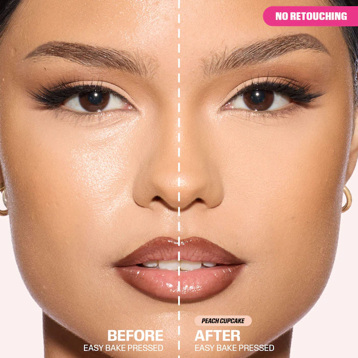 Easy Bake Airbrush Matte Pressed Setting Powder-Peach Cupcake - light-medium with neutral-warm undertones