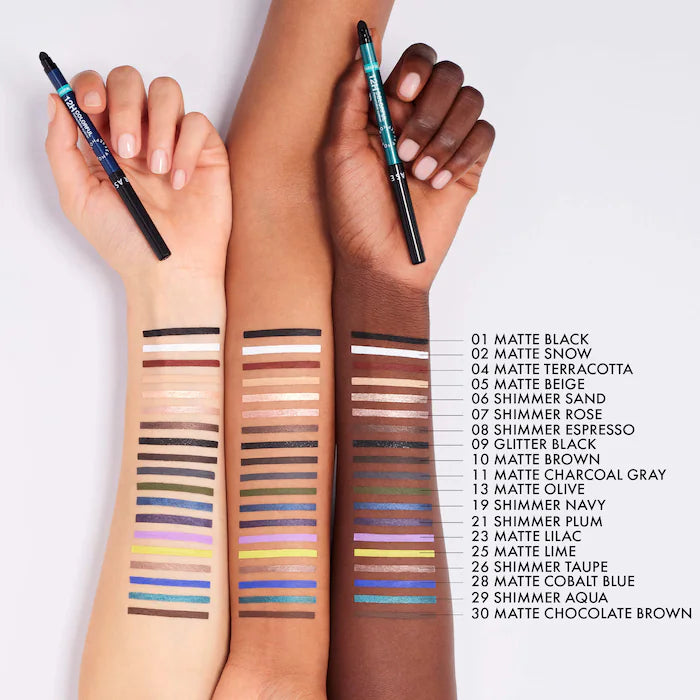 12HR Colorful Waterproof Retractable Eyeliner-10 Matte Brown - classic brown
