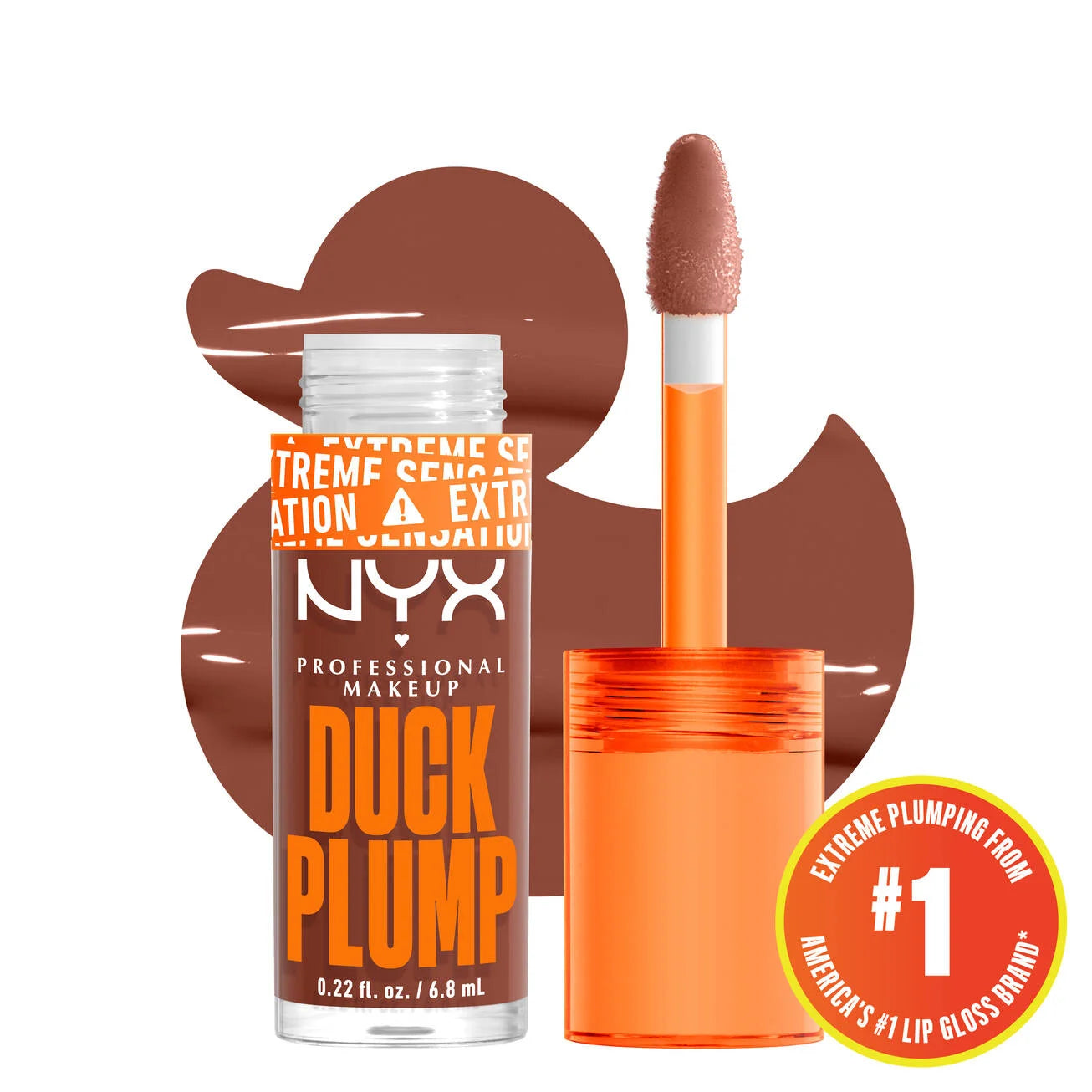DUCK PLUMP HIGH PIGMENT PLUMPING LIP GLOSS-07 mocha me crazy / ash brown