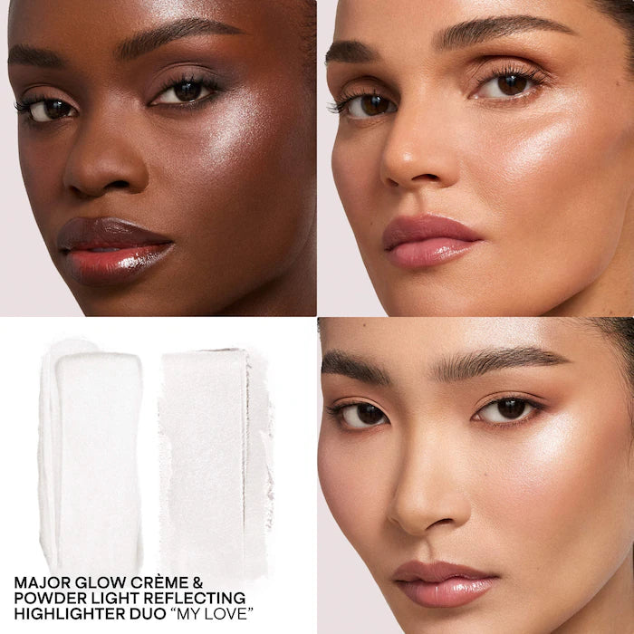 Major Glow Creme & Powder Light Reflecting Translucent Highlighter Duo-My Love - diamond sparkle
