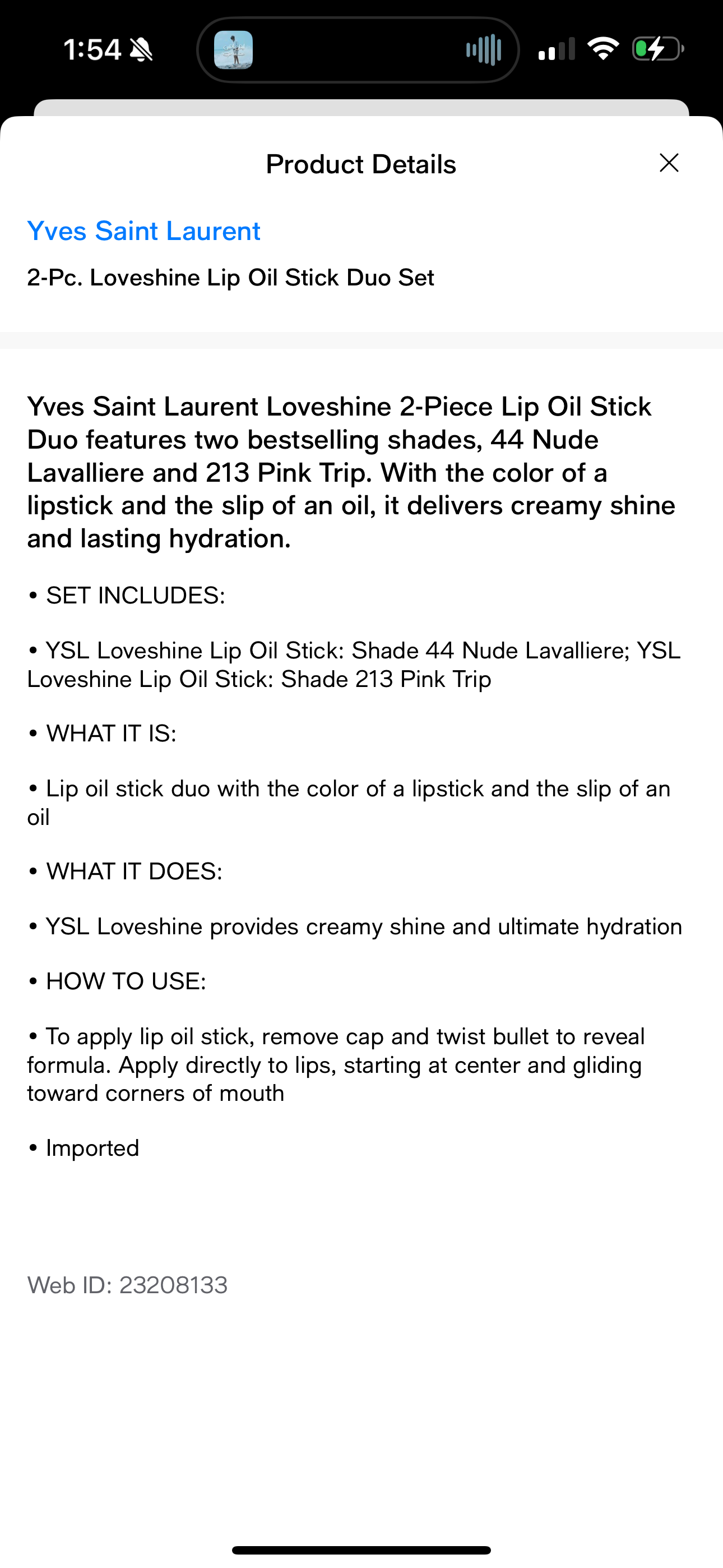 Loveshine lip oil duo (130$ value )