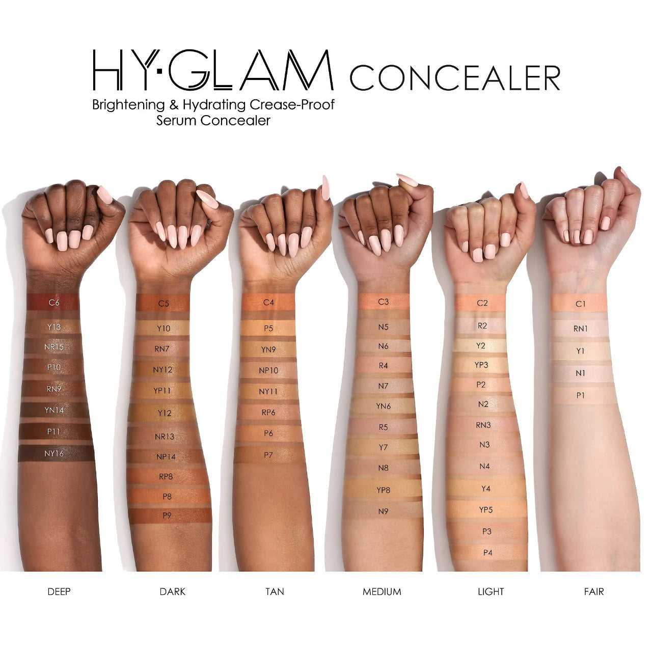 Hy-Glam Brightening & Hydrating Medium to Full Coverage Crease Proof Serum Concealer
