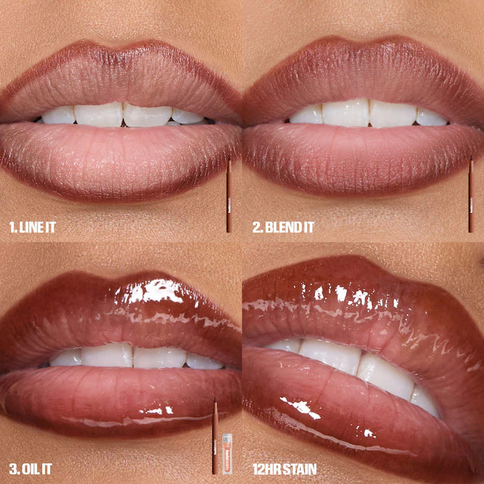 Lip Contour Lip Stain for 12-Hour Wear-Warm Brown - burnt brown