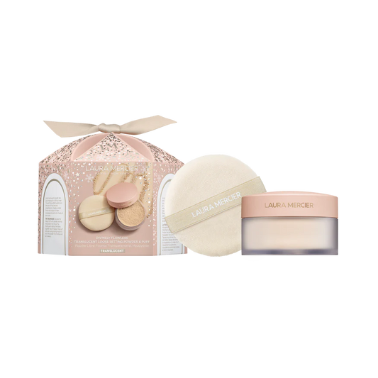 Divinely Flawless Translucent Loose Setting Powder & Puff-Translucent