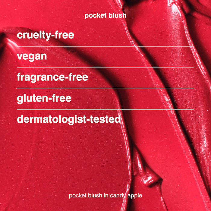 Pocket Blush Buildable Hydrating Cream Blush-Candy Apple - pearly warm red