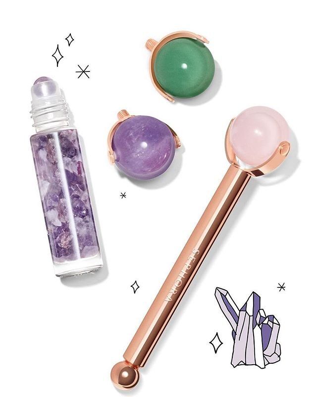 Crystal facial roller