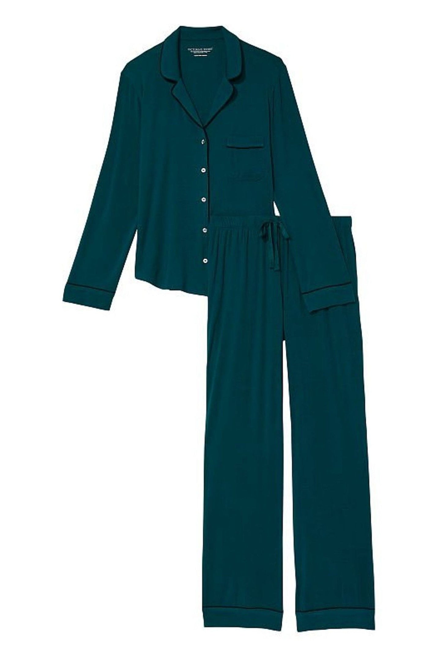 Modal Long Pyjamas-Black Ivy Green