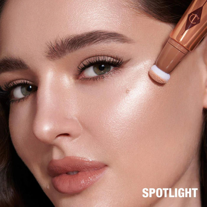 Beauty Highlighter Wand-Spotlight - rose gold with silver light