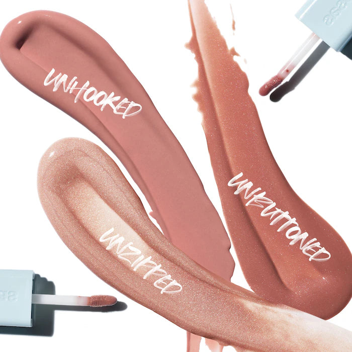 Wet Lip Oil Plumping Peptide Lip Treatment Gloss-Unzipped - milky pink champagne