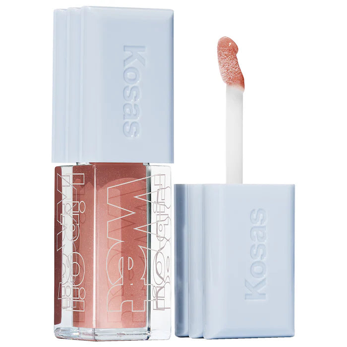 Wet Lip Oil Plumping Peptide Lip Treatment Gloss-Unhooked - creamy rosy beige
