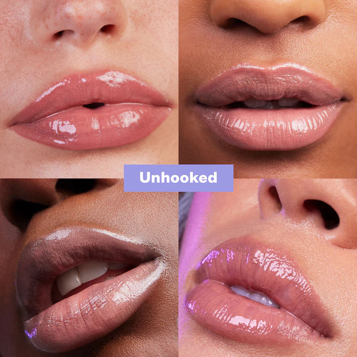 Wet Lip Oil Plumping Peptide Lip Treatment Gloss-Unhooked - creamy rosy beige
