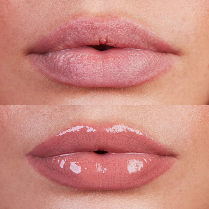 Wet Lip Oil Plumping Peptide Lip Treatment Gloss-Unhooked - creamy rosy beige