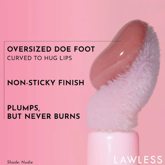 Forget The Filler Lip Plumper Line Smoothing Gloss-Nudie (light nude brown - with a pearl finish)