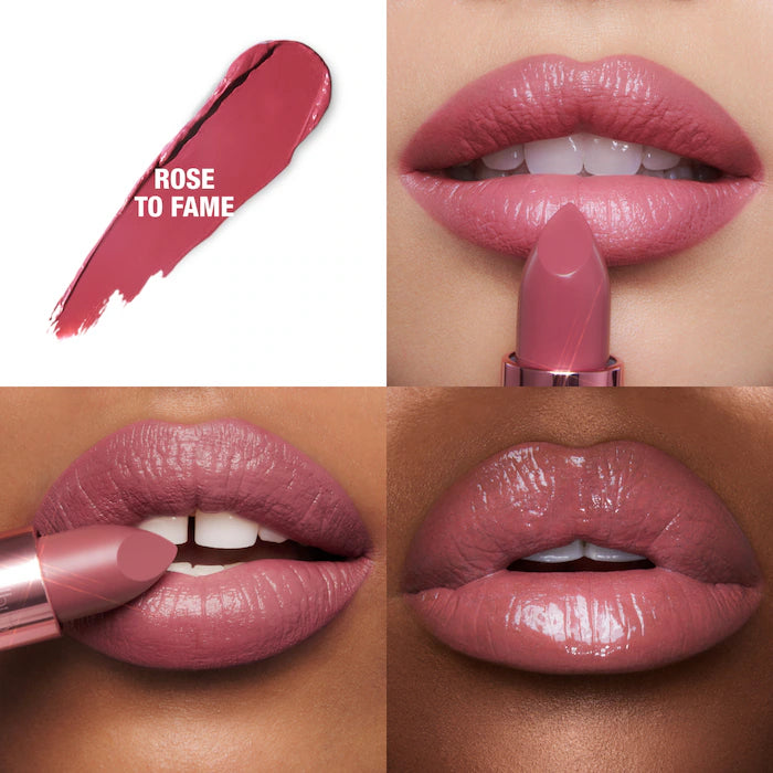 K.I.S.S.I.N.G Satin Shine Lipstick-Rose To Fame - a cool, mauve, rose pink for an irresistibly kissable pout