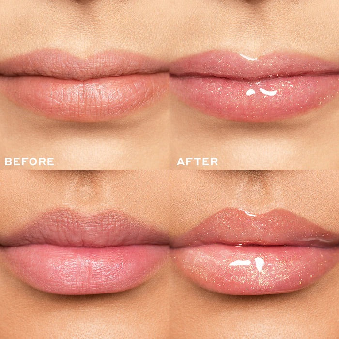 Yaysayer Plumping Lip Gloss-Sugar Drizzle - clear with gold shimmer