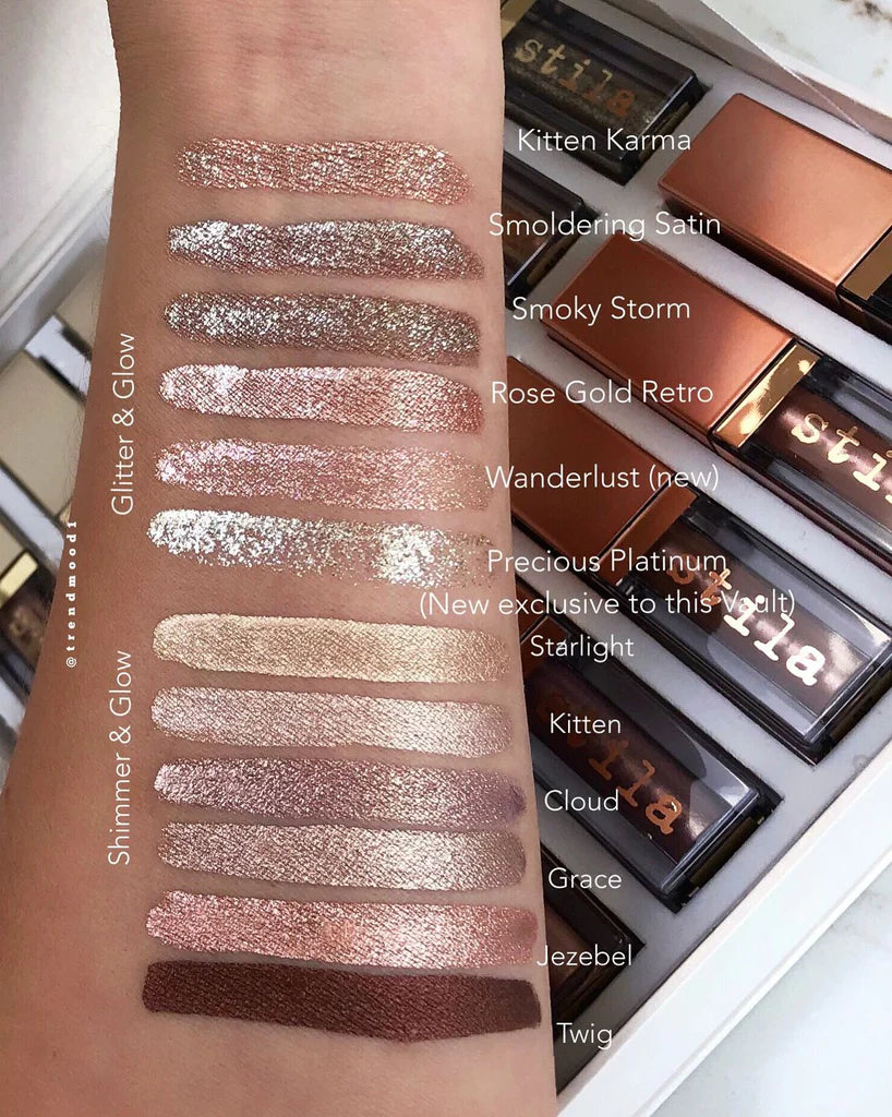 Glitter & Glow Liquid Eye Shadow-Wanderlust - sheer gold and pink sparkle