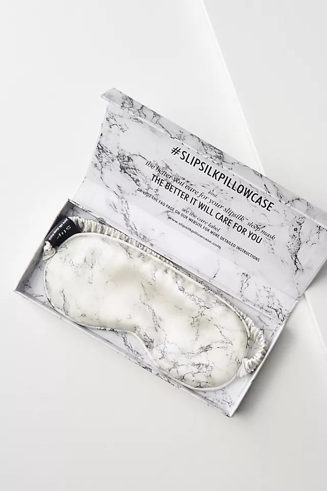 White Marble Pure Silk Sleep Mask
