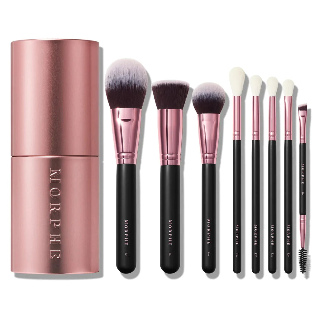 Flash Of Rose 8-Piece Rose Gold Brush Set