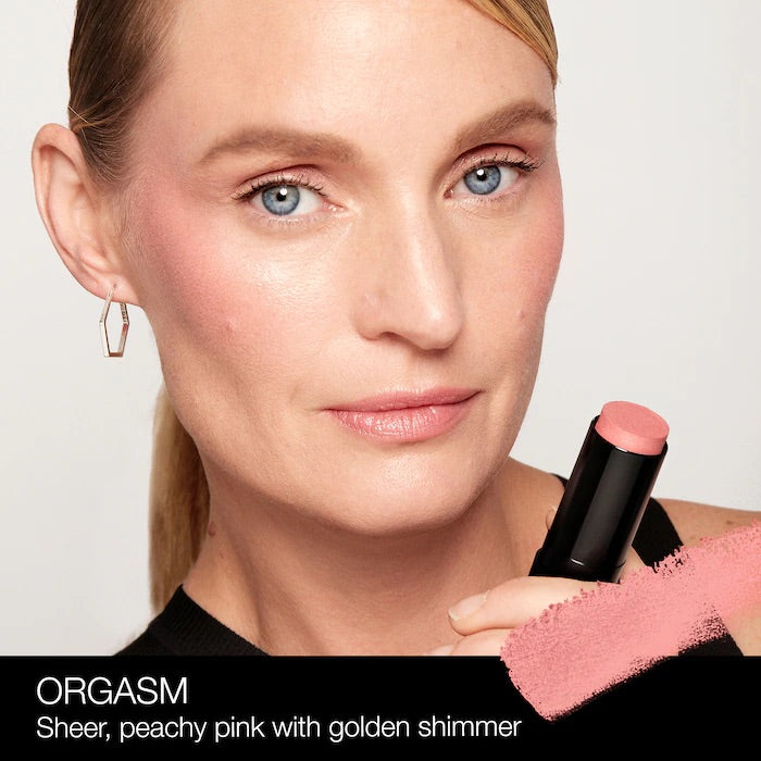The Multiple Cream Blush, Lip and Eye Stick-Orgasm - sheer peachy pink with golden shimmer