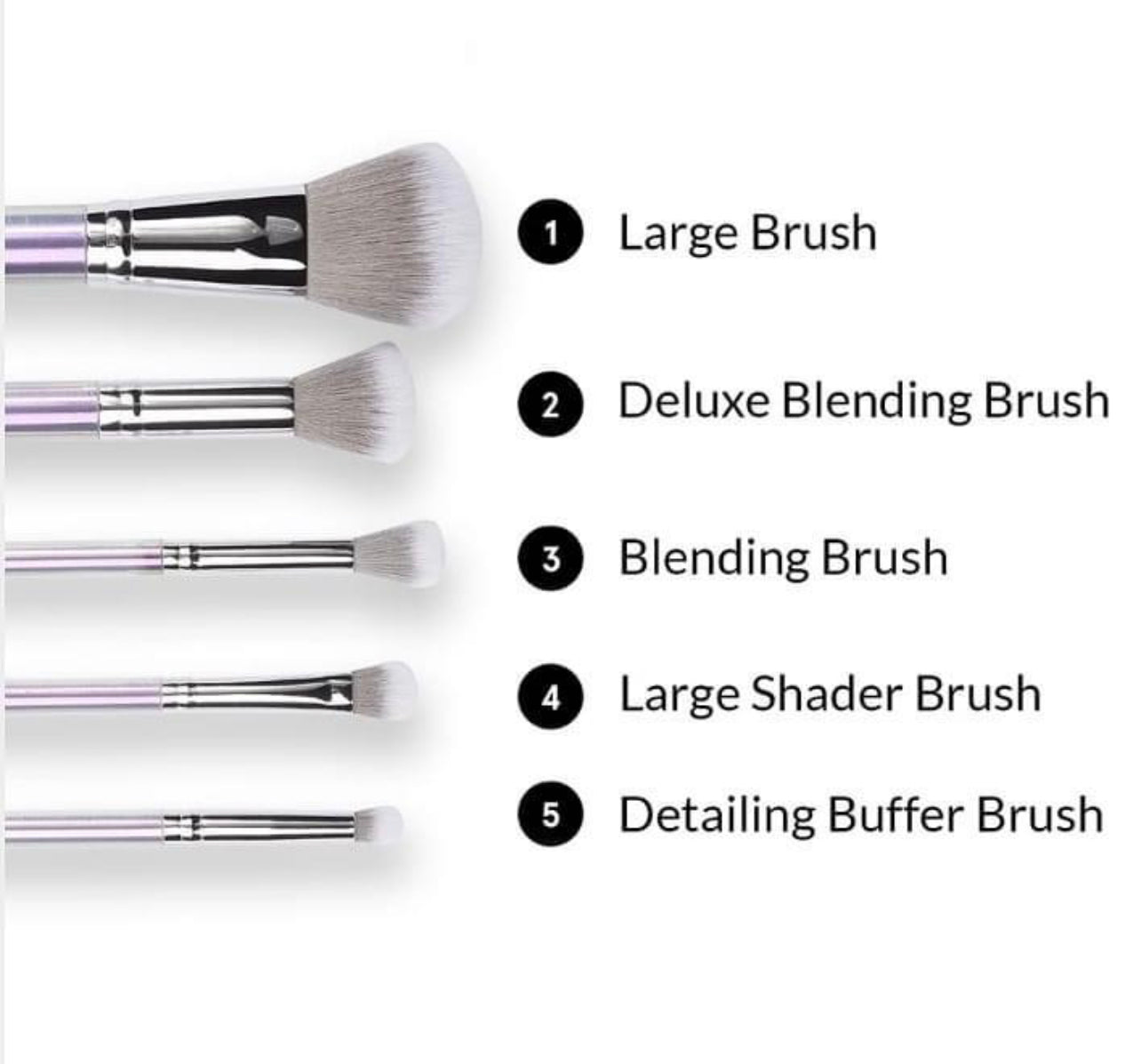 FLOWER POWER 5 PIECE FACE & EYE BRUSH SET WITH BAG