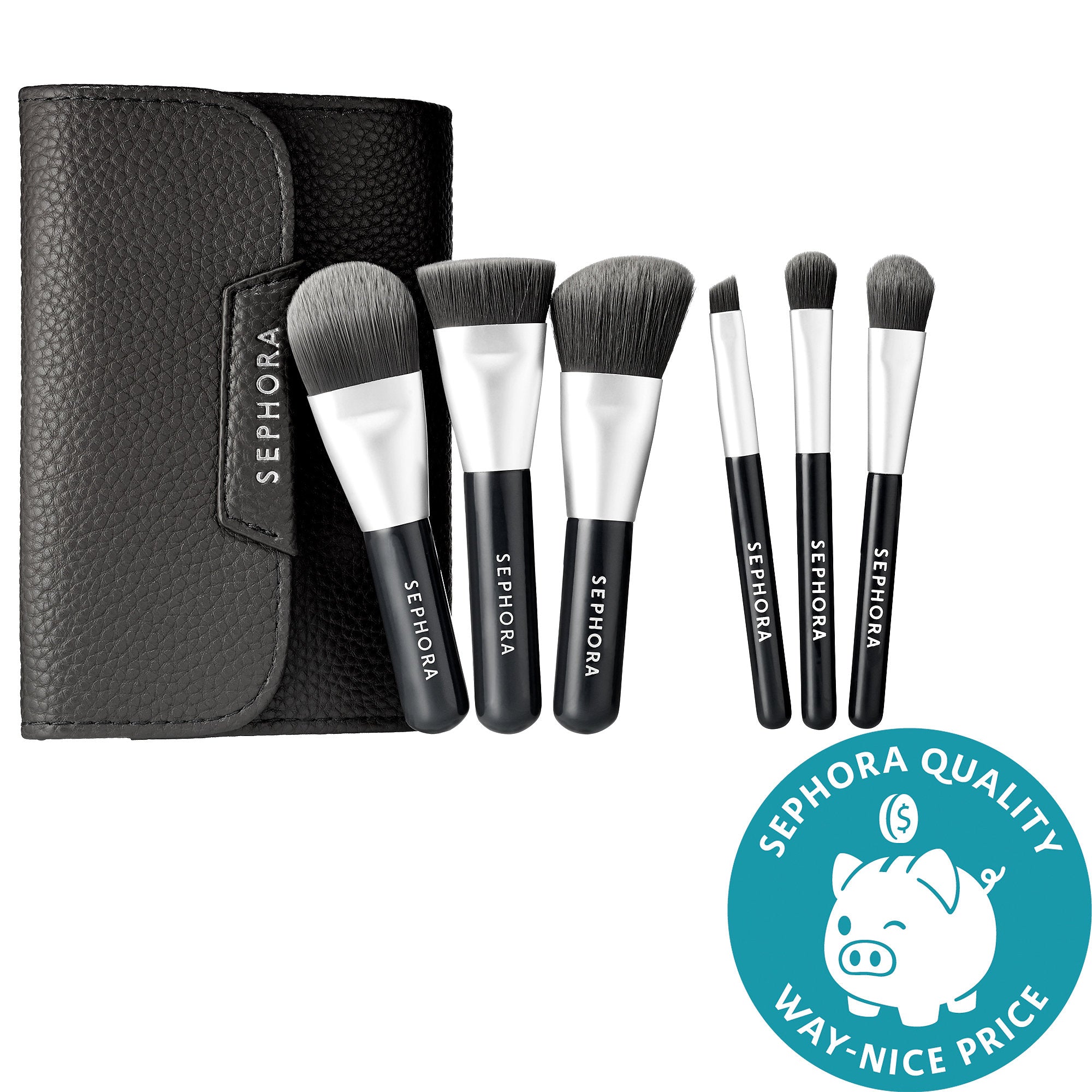 thumbnail image 2 of SEPHORA COLLECTION PRO Deluxe Charcoal Antibacterial Brush Set – 7-Piece, Vegan, Cruelty-Free (MSRP $62) 2 of 6