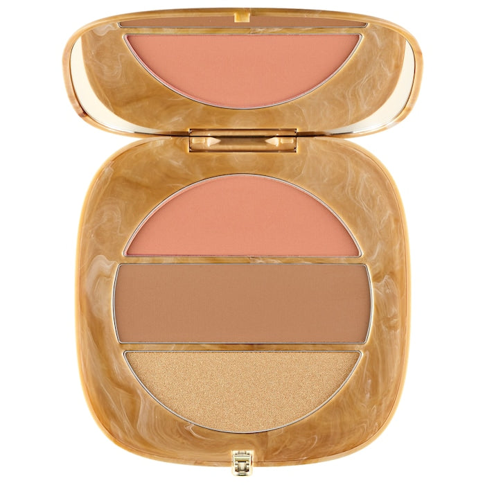 O!Mega x Three Powder Blush-Bronze-Highlight Palette -
Tan-tastic Glo!