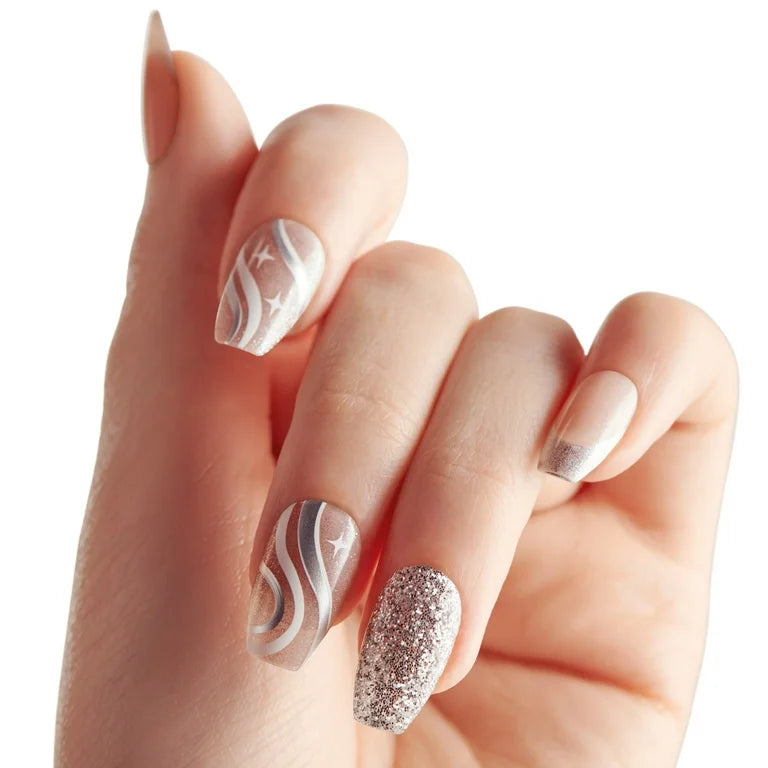 KISS imPRESS Holiday Press on Nails, Only Wish, Silver, Medium Coffin, 30 Count
-Walmart
