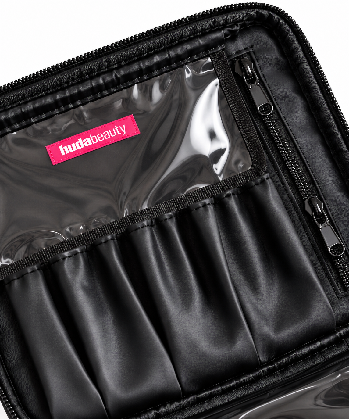 Huda Beauty Glossy Black Vanity Case + MIRROR + 2x free gifts