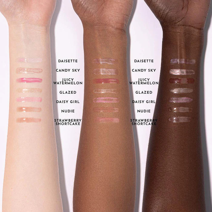 Forget The Filler Lip Plumper Line Smoothing Gloss-Strawberry Shortcake - pearly pink with a strawberry sugar flavor