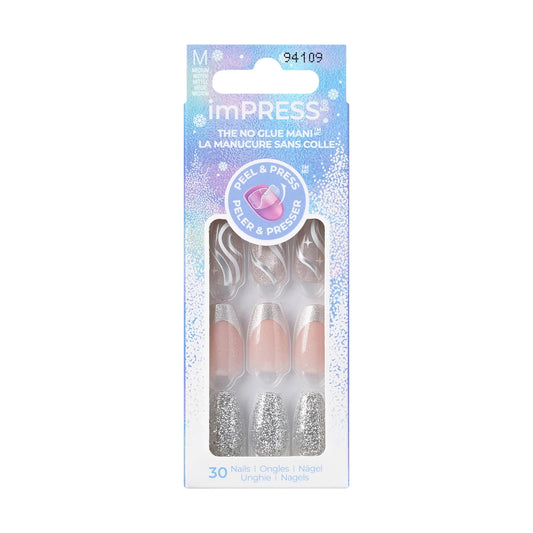 KISS imPRESS Holiday Press on Nails, Only Wish, Silver, Medium Coffin, 30 Count
-Walmart