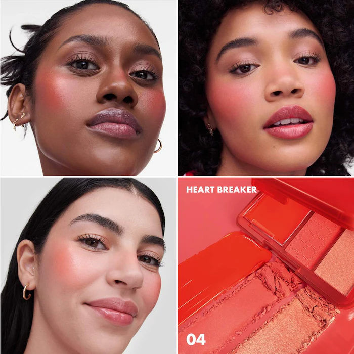 Blush Blush Blush. Cream & Powder Palette- 04 Heart Breaker - vibrant red blush palette