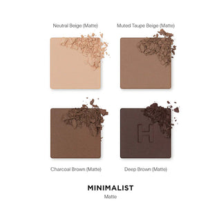 Curator™ Eyeshadow Palettes-Minimalist - matte neutral beige, matte muted taupe beige, matte charcoal brown, matte deep brown