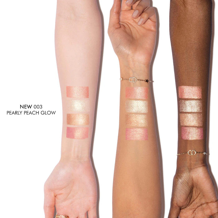 Backstage Glow Maximizer Face Palette-003 Pearly Peach Glow - a harmony of contrasted peach and platinum shades
