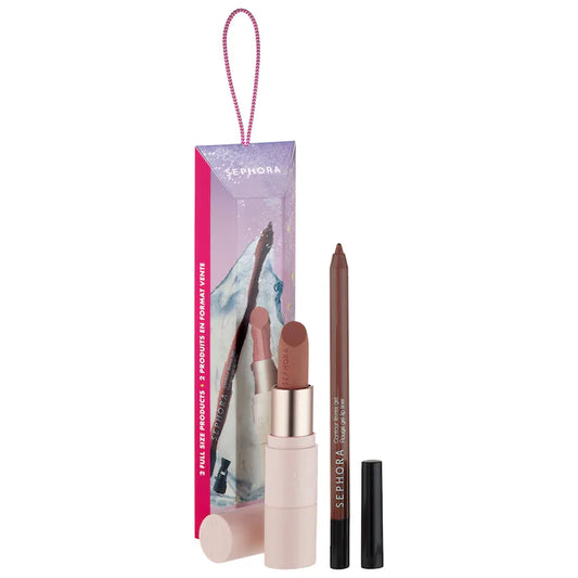 Best Lip Combo Set: Lipstick and Lip Liner-Rosy Nude Set - matte rosy nude