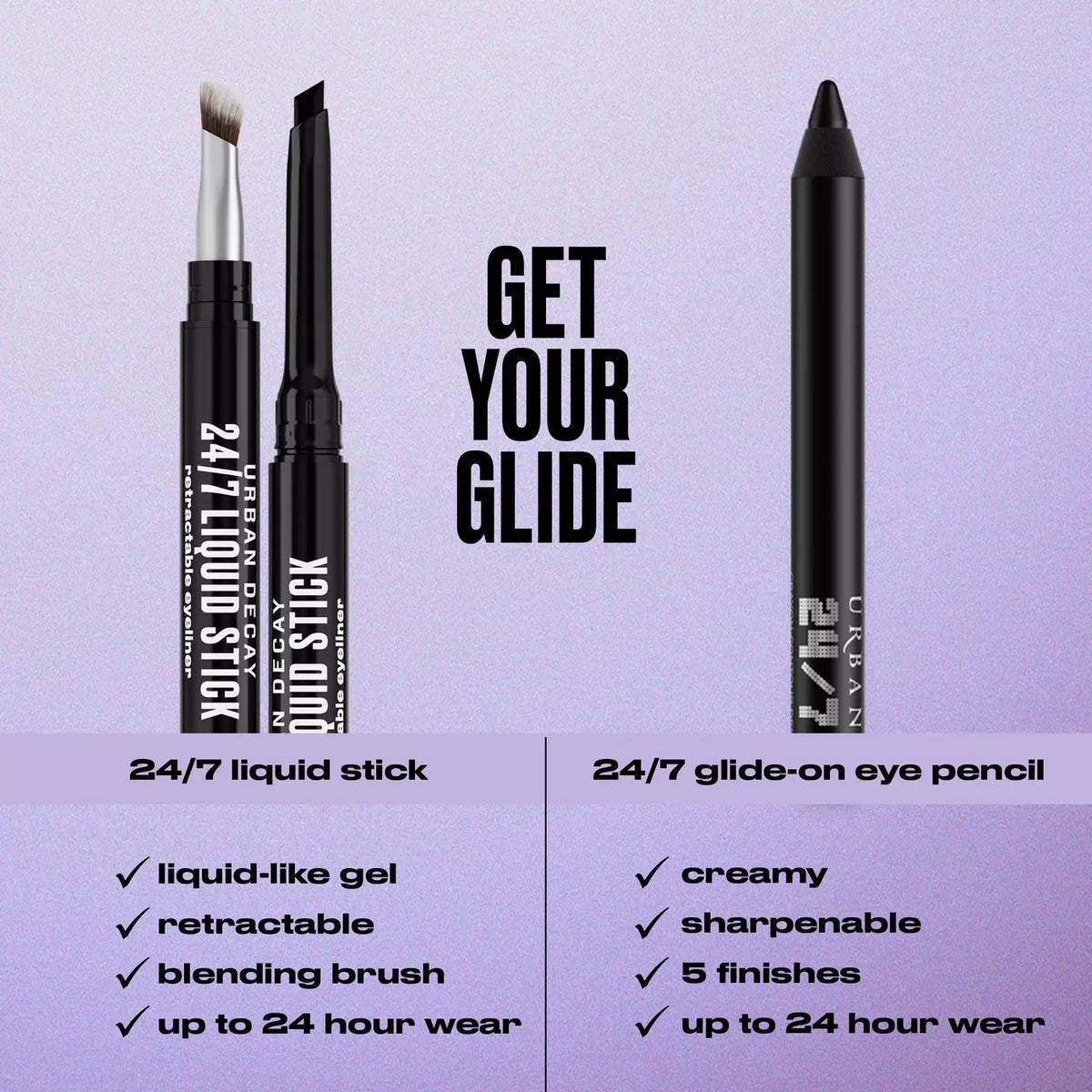 24/7 Glide-On Waterproof Eyeliner Pencil - Rockstar - Matte Dark Purple