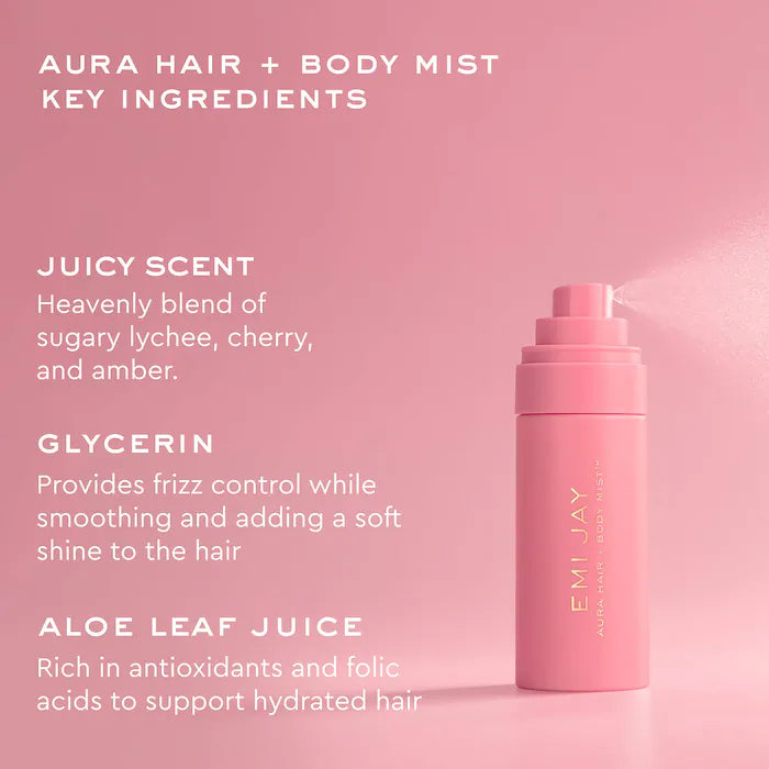 Aura Hair & Body Fragrance Mist in Lychee Baby with Lychee, Cherry, & Vanilla