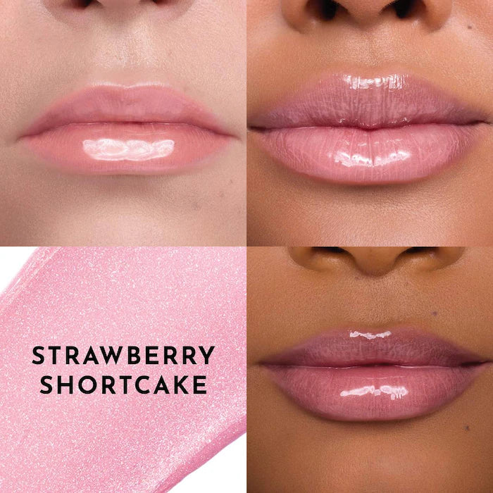 Forget The Filler Lip Plumper Line Smoothing Gloss-Strawberry Shortcake - pearly pink with a strawberry sugar flavor