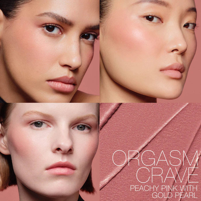 The Multiple Soft Blur Blush Stick for Cheeks, Eyes and Lips-Orgasm Crave - peachy pink with gold pearl