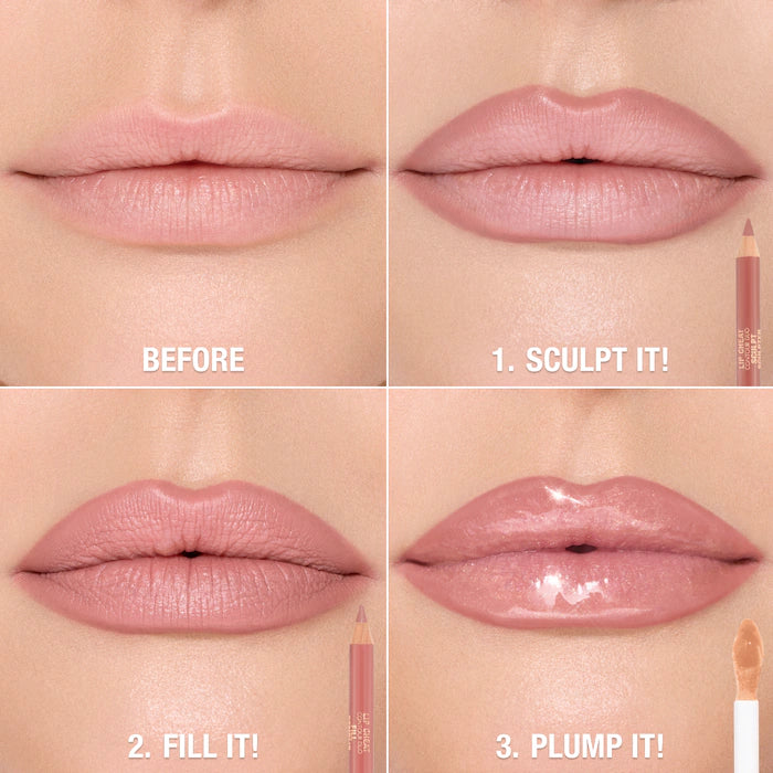 Super Nudes Lip Cheat Contour Duo Lip Liner-Fair - Sculpt: Light Cool Pink Nude Fill: Nude Pink Mauve