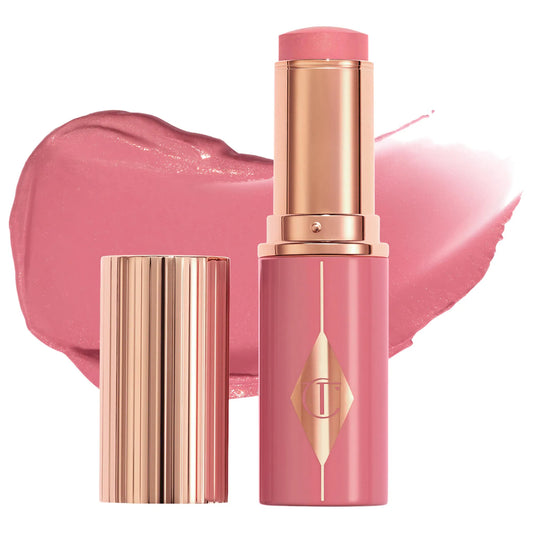 Unreal Lip + Cheek Glow Blush Stick with Hyaluronic Acid-Rosy Glow - warm rosy pink