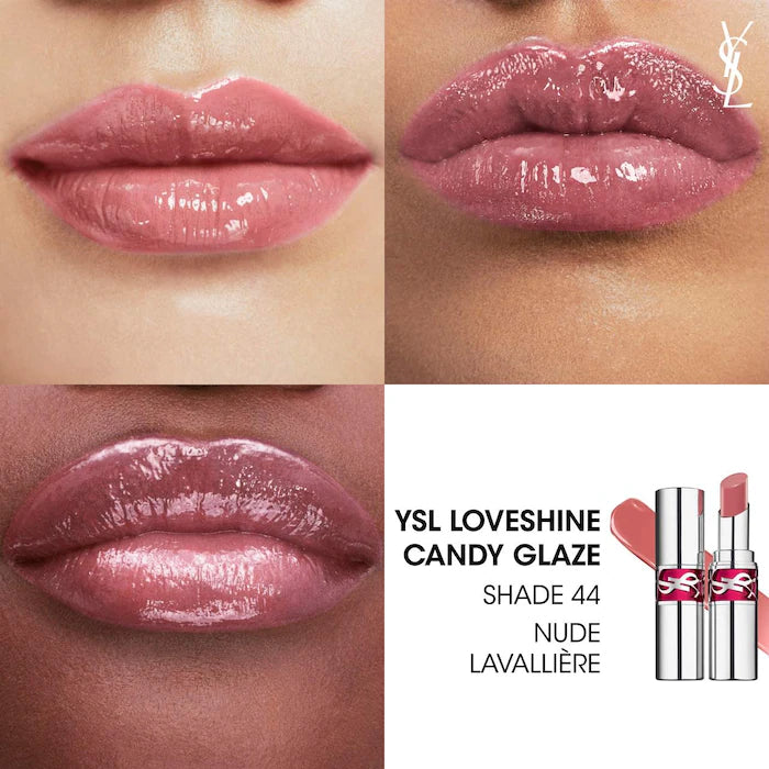 YSL Candy Glaze Lip Gloss Stick-44 Nude Lavalliere - iconic pink nude