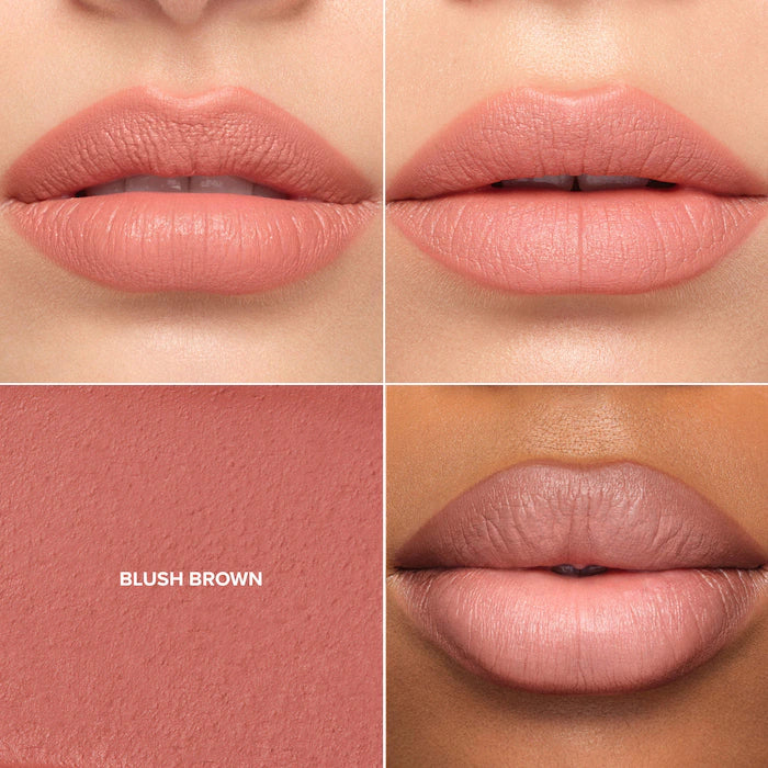 Full-Pigment Matte & Satin Velvet Lipstick-Blush Brown - pinky brown with a matte finish