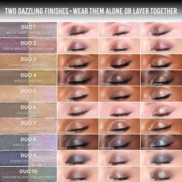 Colorfix Stix - Multi-Use Pearl Pigment Stick for Eye, Cheek & Lip- Duo #5 Cassiopeia & Astra - rose gold metallic with warm honey shimmer/ light champagne foil with gold & silver sparkle