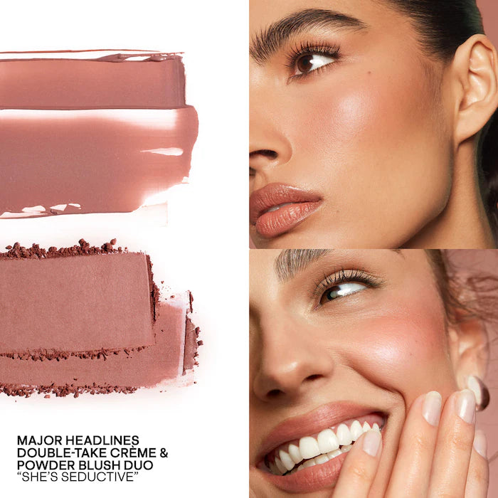 Mini Major Headlines Double-Take Crème & Powder Blush Duo-She's Seductive - warm mauve rose