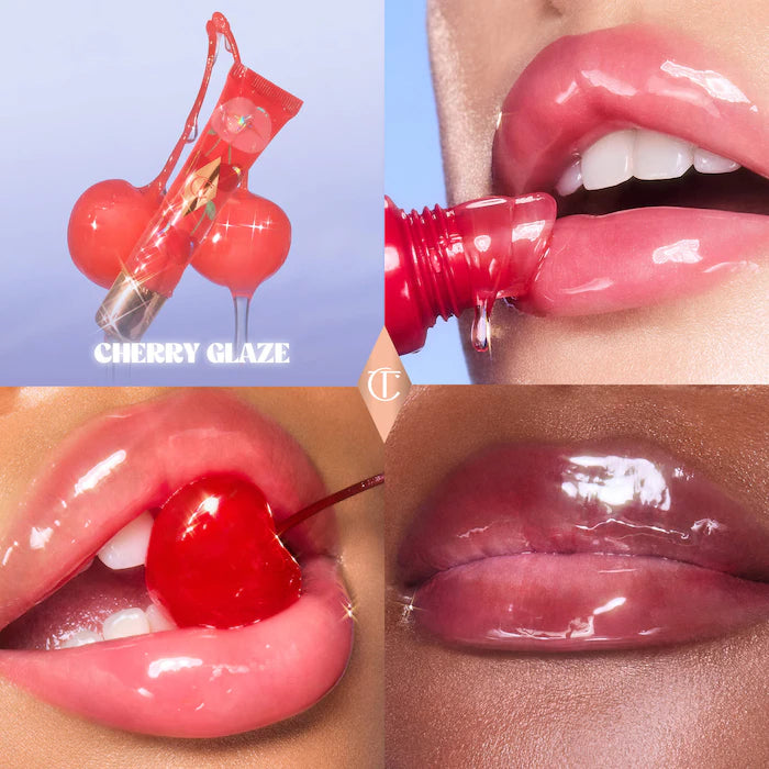 Unreal Lips Healthy Glow Nectar Nourishing Lip Oil with Hyaluronic Acid and Vitamin E-Juicylicious Cherry Glaze - a cherry red